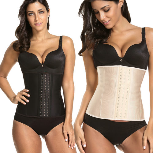 waist trainer收腹橡胶束身衣三层大扣9钢骨乳胶塑身latexcorset
