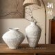 新中式 白色陶瓷花瓶手工粗陶侘寂风复古插花陶罐民宿酒店禅意摆件