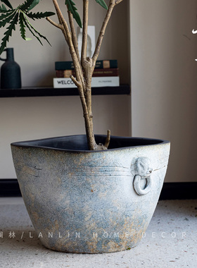 镧林景德镇陶瓷禅意古法鱼缸