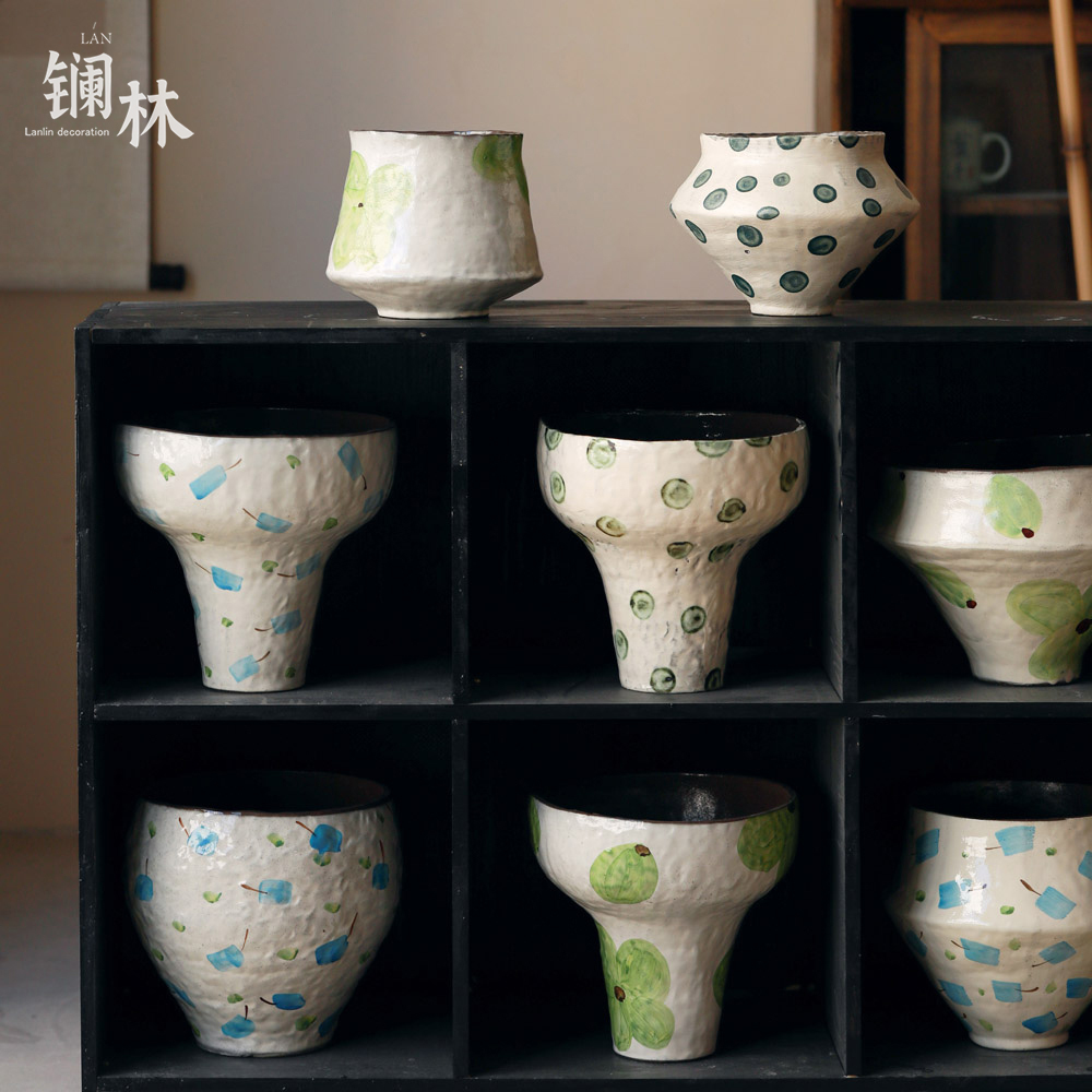 景德镇陶瓷花盆大口径彩绘纯手工新中式家用兰花蝴蝶兰多肉盆装饰