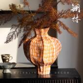 镧林新中式 陶瓷花瓶侘寂风高级感客厅玄关插花器复古风干花瓶见溪