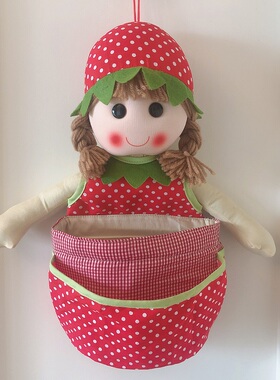 卡通挂袋挂兜抽卷纸置物袋墙挂式门后床头布艺卧室挂墙墙上收纳袋