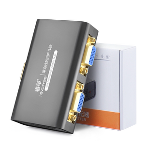 睿阜vga分配器一分二电脑监控显示器连接电视分频1进2出视频线分屏器合画面同步双屏幕高清信号闭路一拖四路4