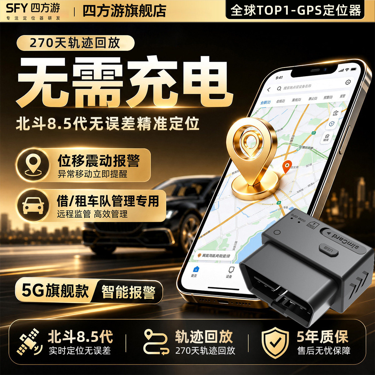 汽车OBD实时北斗gps定位器图片