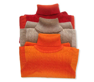 儿童全羊毛衫男女小中大童高领长袖两翻领纯毛衫针织衫秋冬季