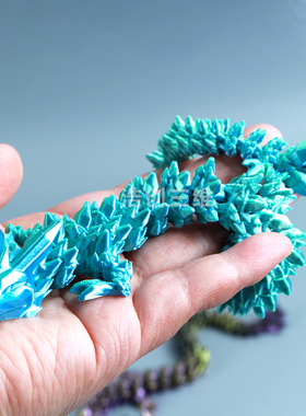 3d打印活动关节水晶龙中国小神龙儿童玩具水晶夜光钻石龙手办摆件