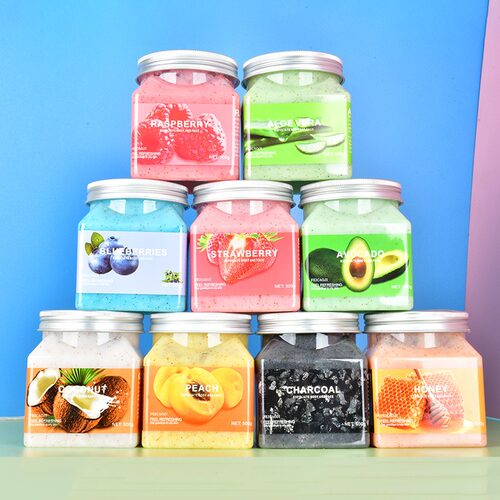 feicaoji磨砂盐磨砂膏500g去角质body scrub去死皮足浴海盐沐浴盐