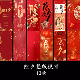 新年春节除夕团圆夜竖版拜年新年祝福视频开场片头AE模板视频素材