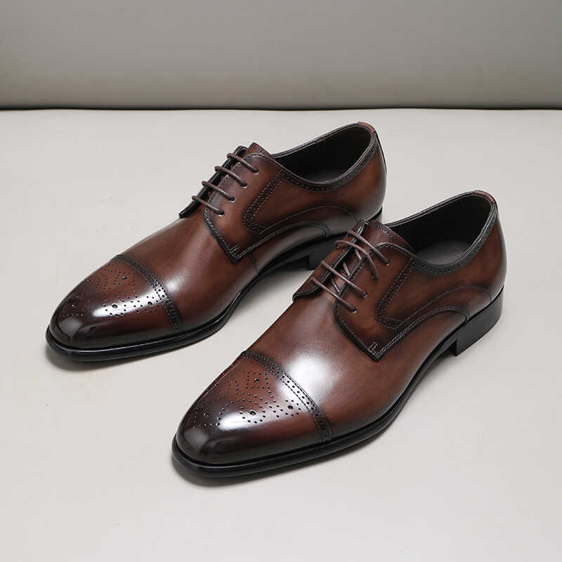 男士新郎商务真皮德比鞋英伦复古