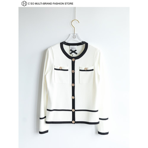 [特价3折] EDWARD ACHOUR 法式黑白撞色套头针织衫 CEO FASHION