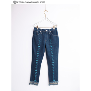 CHRISOU CEO 特价 FASHION 气眼绑带设计牛仔裤 2折 中国 DAN