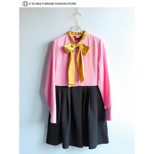 [特价3折] SISTER JANE 英国 撞色系带长袖连衣裙 CEO FASHION