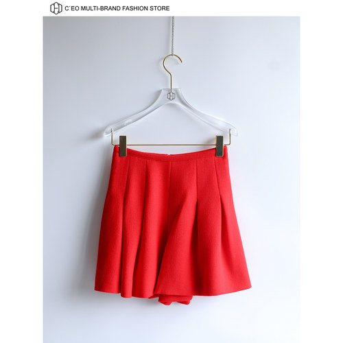 [特价1折] EDWARD ACHOUR PARIS 红色毛呢百褶短裤 CEOFASHI