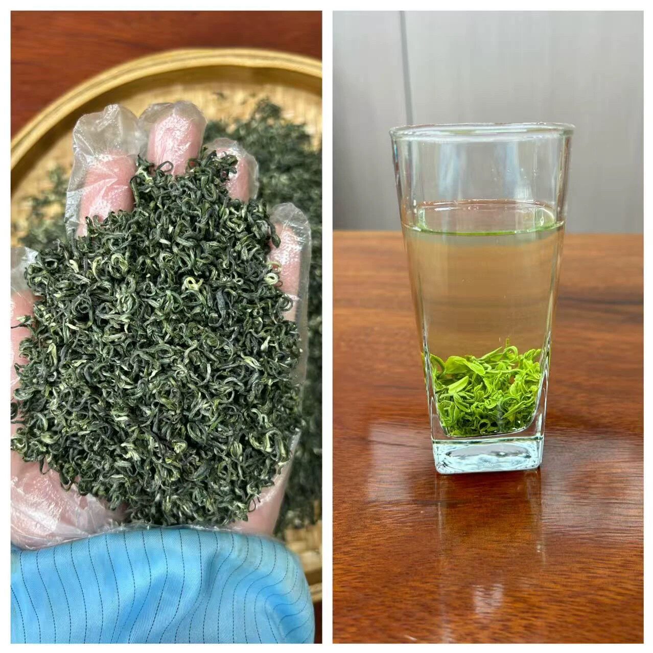 湖北黄冈英山农家手工绿茶无污染零添加乡间涵妈土特产1斤包邮