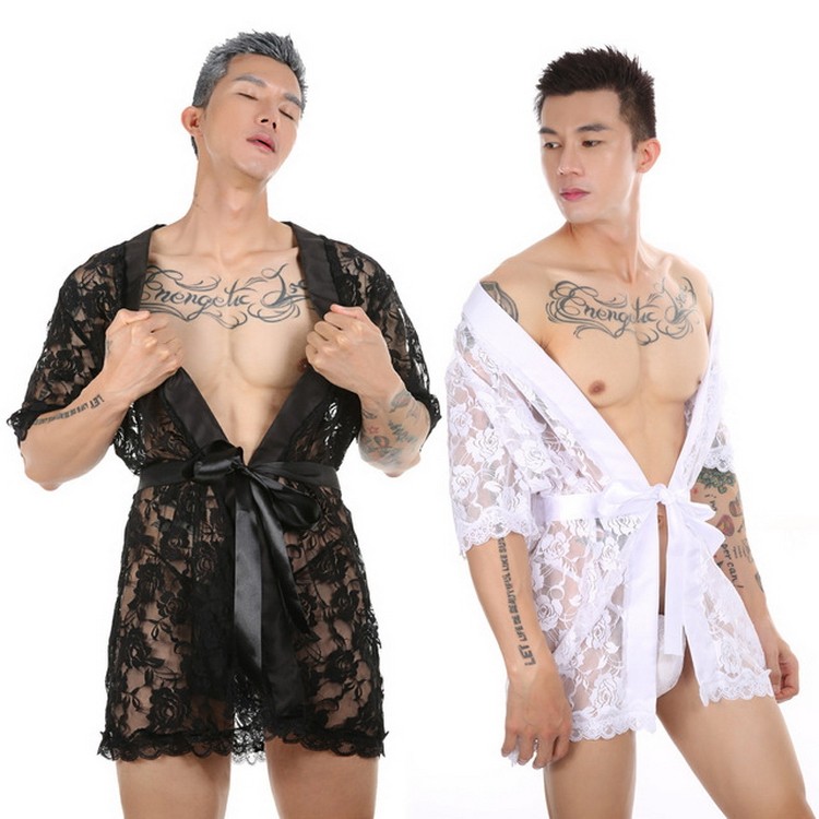 蕾丝丁字裤短款透视挑逗居家服