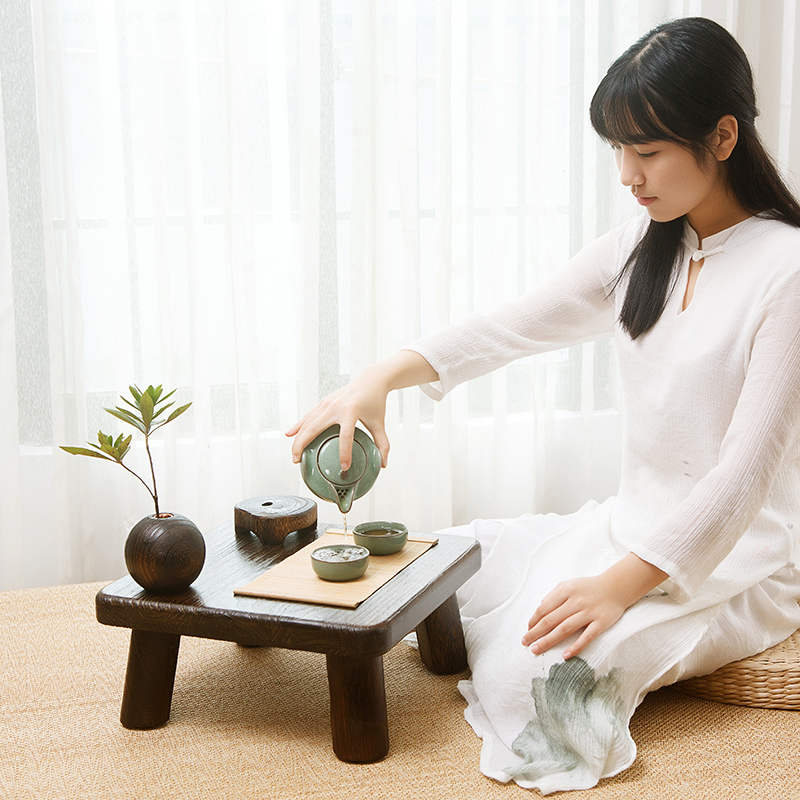 飘窗桌实木小户型茶几简约迷你阳台茶桌炕桌方桌日式榻榻米矮桌子