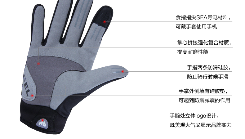 Gants pour vélo homme LANCE SOBIKE - Ref 2255476 Image 3