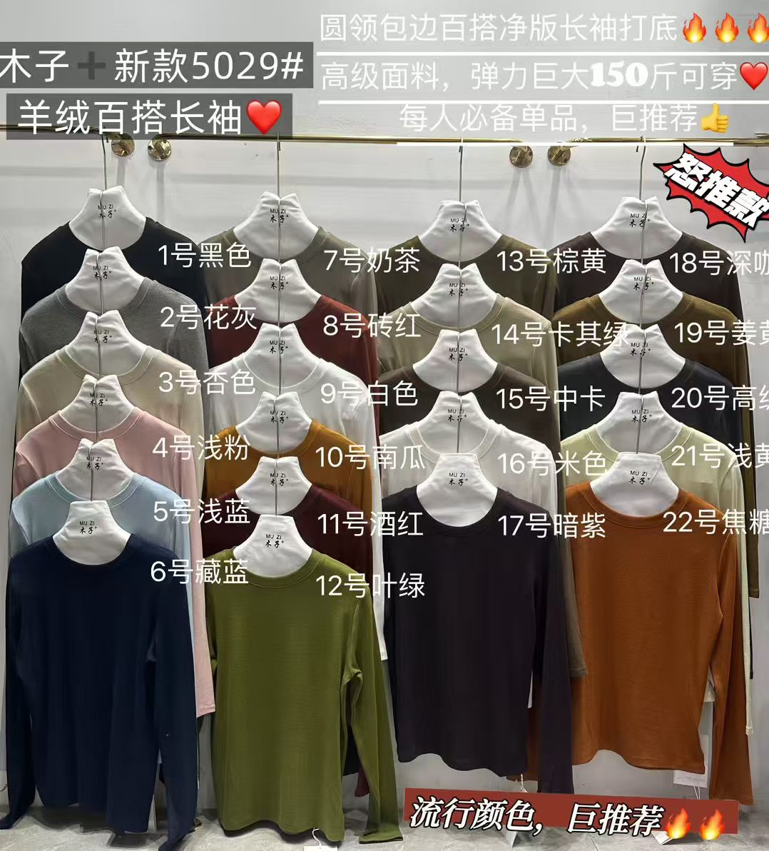 2025年秋季新款韩版圆领纯色T恤