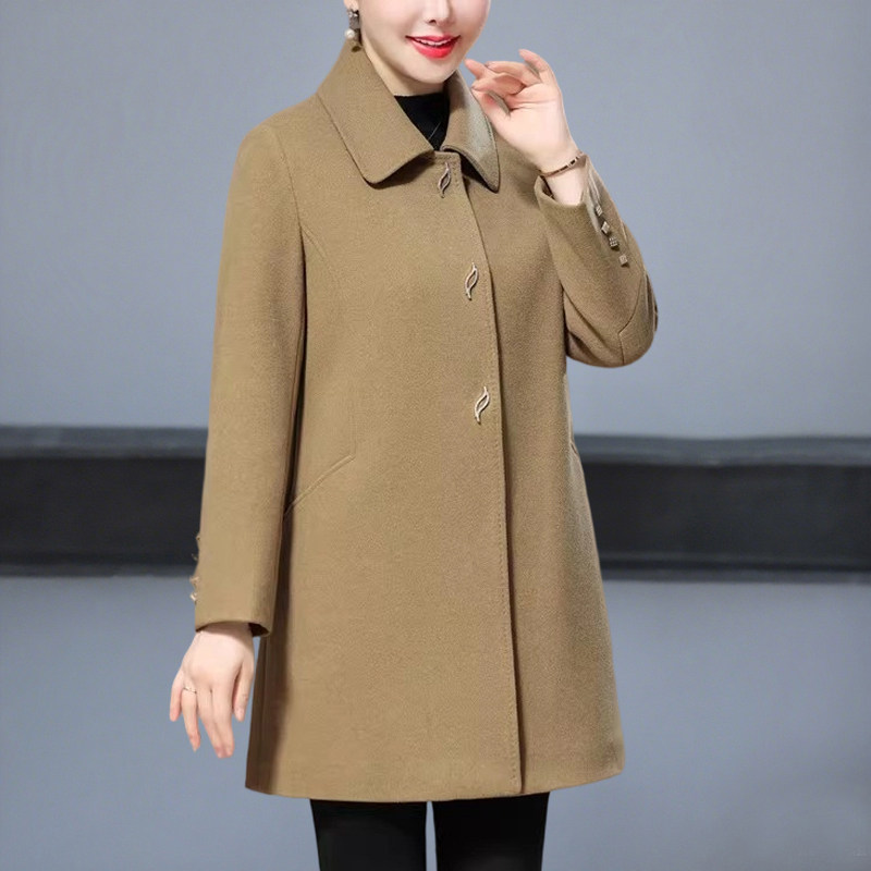 中老年时尚女装妈妈装春秋装洋气毛呢外套特加肥加大码200斤衣服