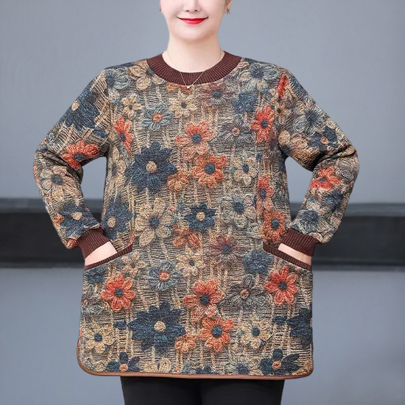 胖妈妈加绒保暖上衣中老年人女装加肥加大码遮肚打底衫冬装200斤