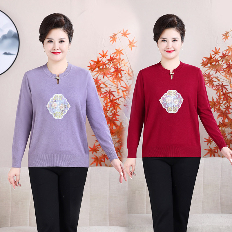 200斤加肥加大针织衫中老年女装妈妈装特大码打底毛衣春秋装上衣