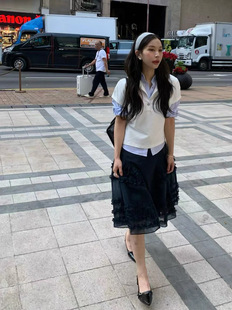 现 bubble韩代BERTHA春款洋气百搭短款翻领短袖T恤实体秒发