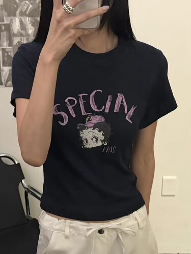 现bubble韩代visual space  东大门 卡通印花短袖T恤实体秒发