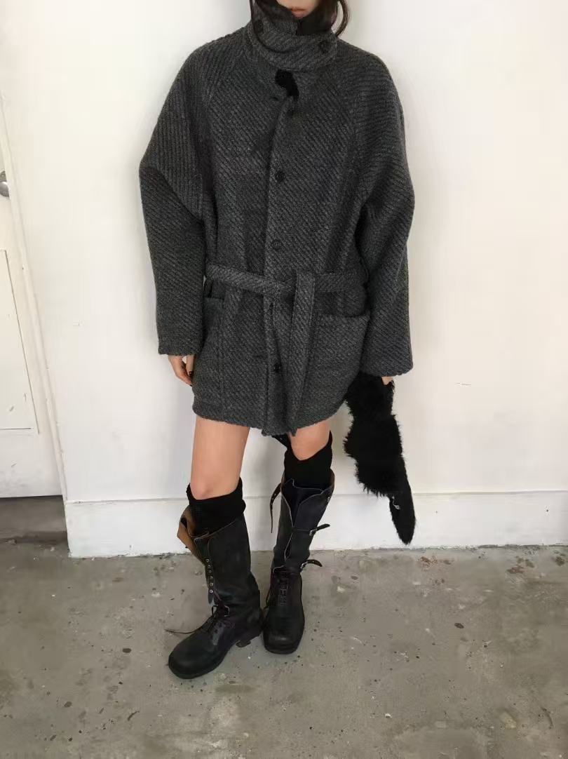 现～bubble韩代breathe冬季款时尚收腰中长款毛呢外套实体秒发