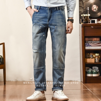 经典直筒双膝伐木工装长裤