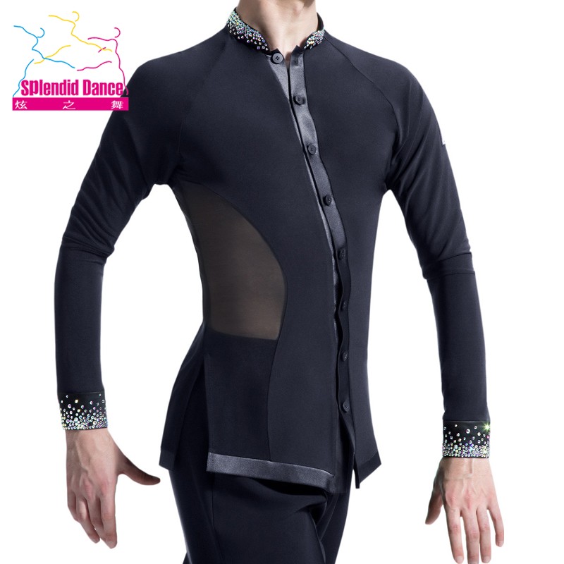 炫之舞立领拉丁舞男士上衣表演