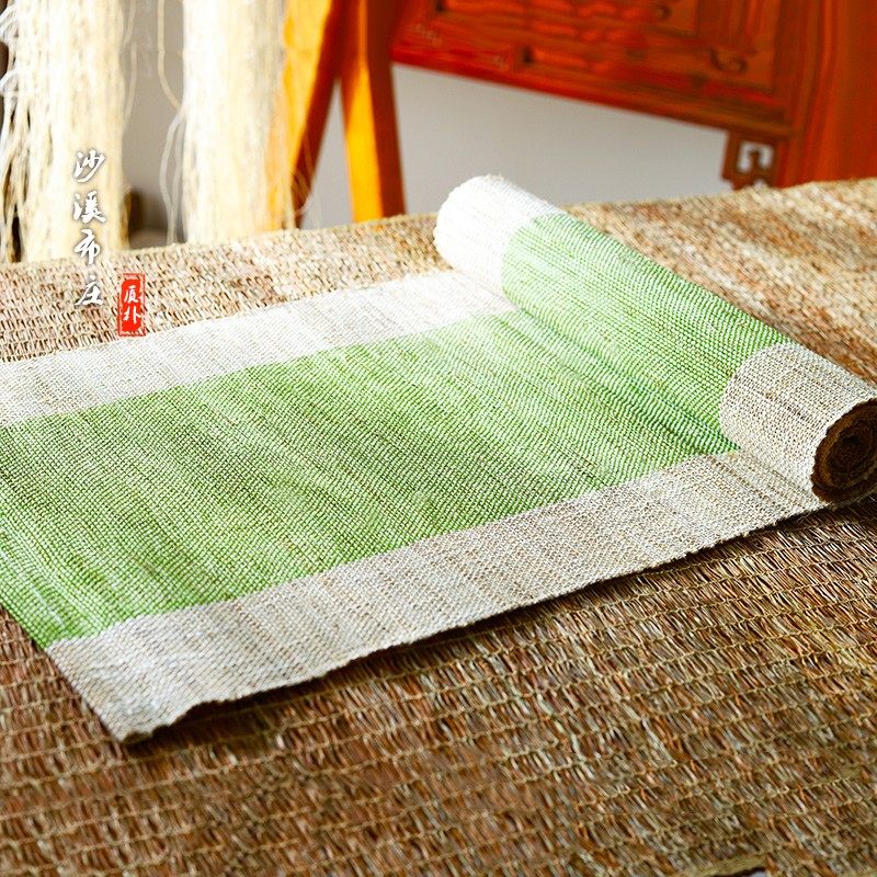 手织布 天然素材原生态手工纺织苎麻夏布 茶道茶席桌旗麻料定制