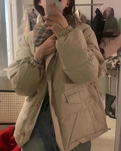 韩国双面两穿格子90白鸭绒羽绒服复古耐穿休闲防风保暖objet