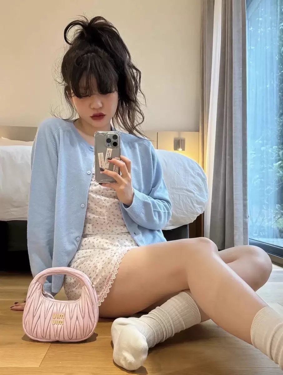 秒发韩国freckle小个子纯色基础款圆领针织开衫女毛衣外套空调衫