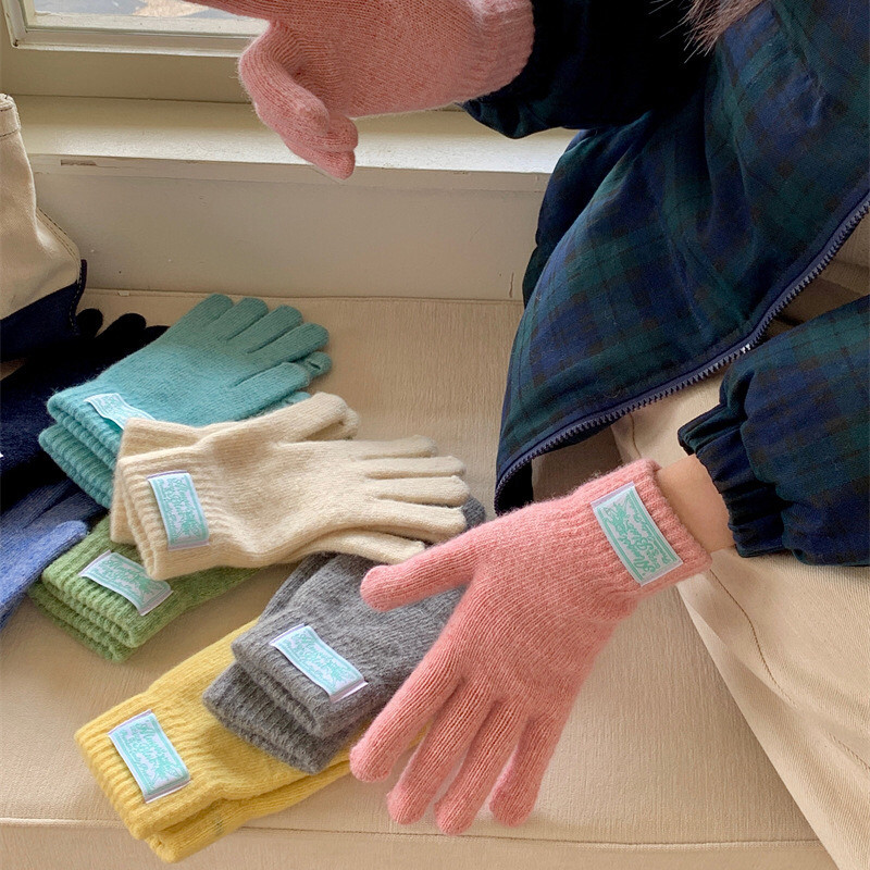 Suhoo韩国ins羊毛针织手套女可触屏手套保暖滑雪骑行学生多巴胺