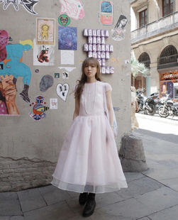 Suhoo韩国fletta甜美粉色网纱蓬蓬裙公主裙连衣裙长裙度假生日