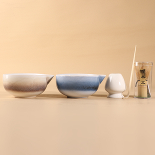 非遗跨境精美窑变抹茶碗工具日式茶道配件茶勺百本立茶筅立礼盒装