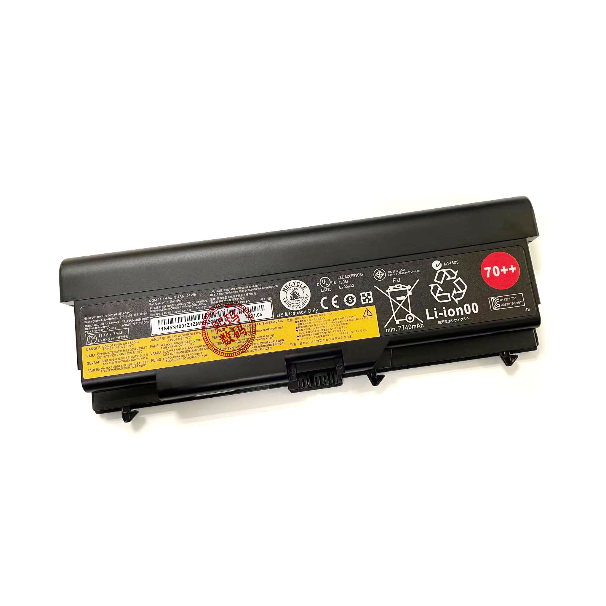适用lenovo/联想 45n1007 45n1006 w530i t530 t430 笔记本电池