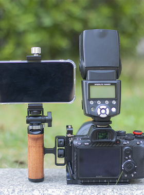 相机手柄通用侧把手微单底座佳能索尼康富士相机兔笼冷靴摄影配件