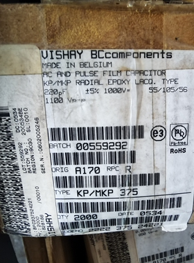 1000V221J  威士 VISHAY BC 375KP/MKP 原装进口 CBB 薄膜电容