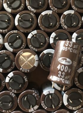 400V33UF 105 三和 电解电容 16X25 原厂短脚 原装现货  量大优惠