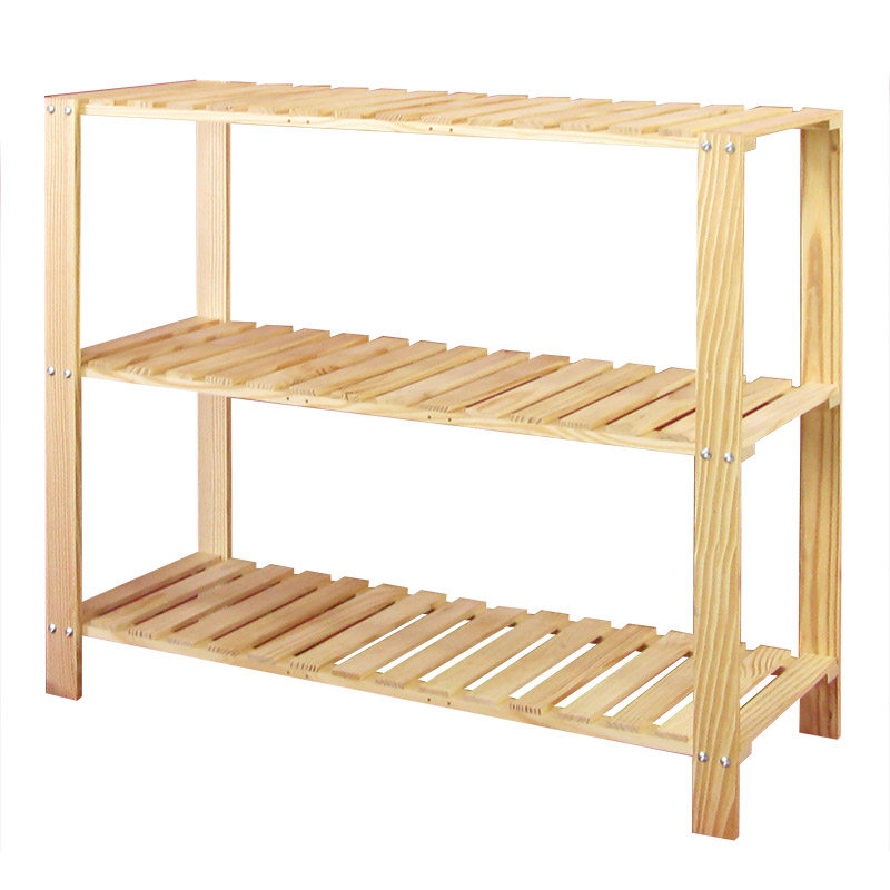 宜哉实木三层储物架层架