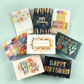 创意商务折叠生日贺卡高档简约精美韩版 烫金凹凸闪粉祝福卡公司企业送员工生日礼物卡片定制打印内页2501