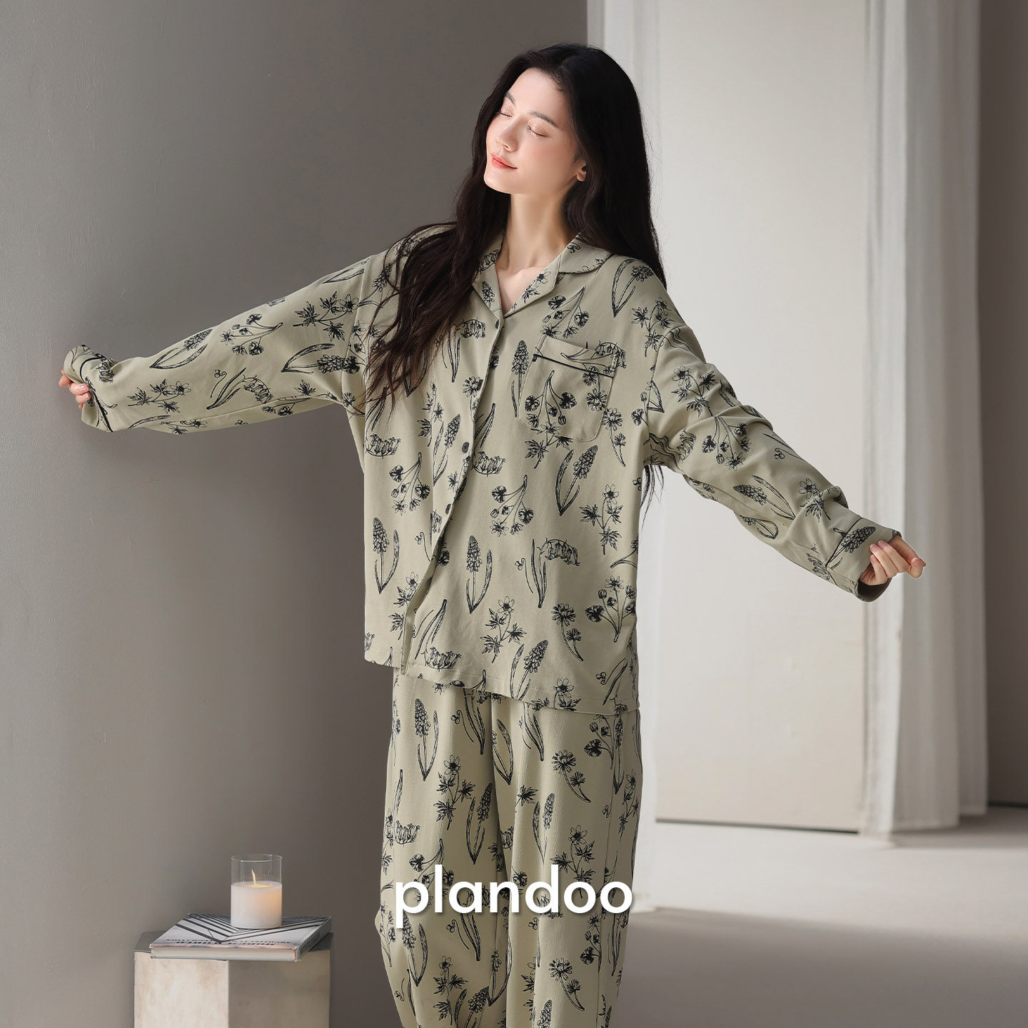 睡衣女2025新款春秋高级感纯棉长袖大码全棉夏季可外穿家居服套装