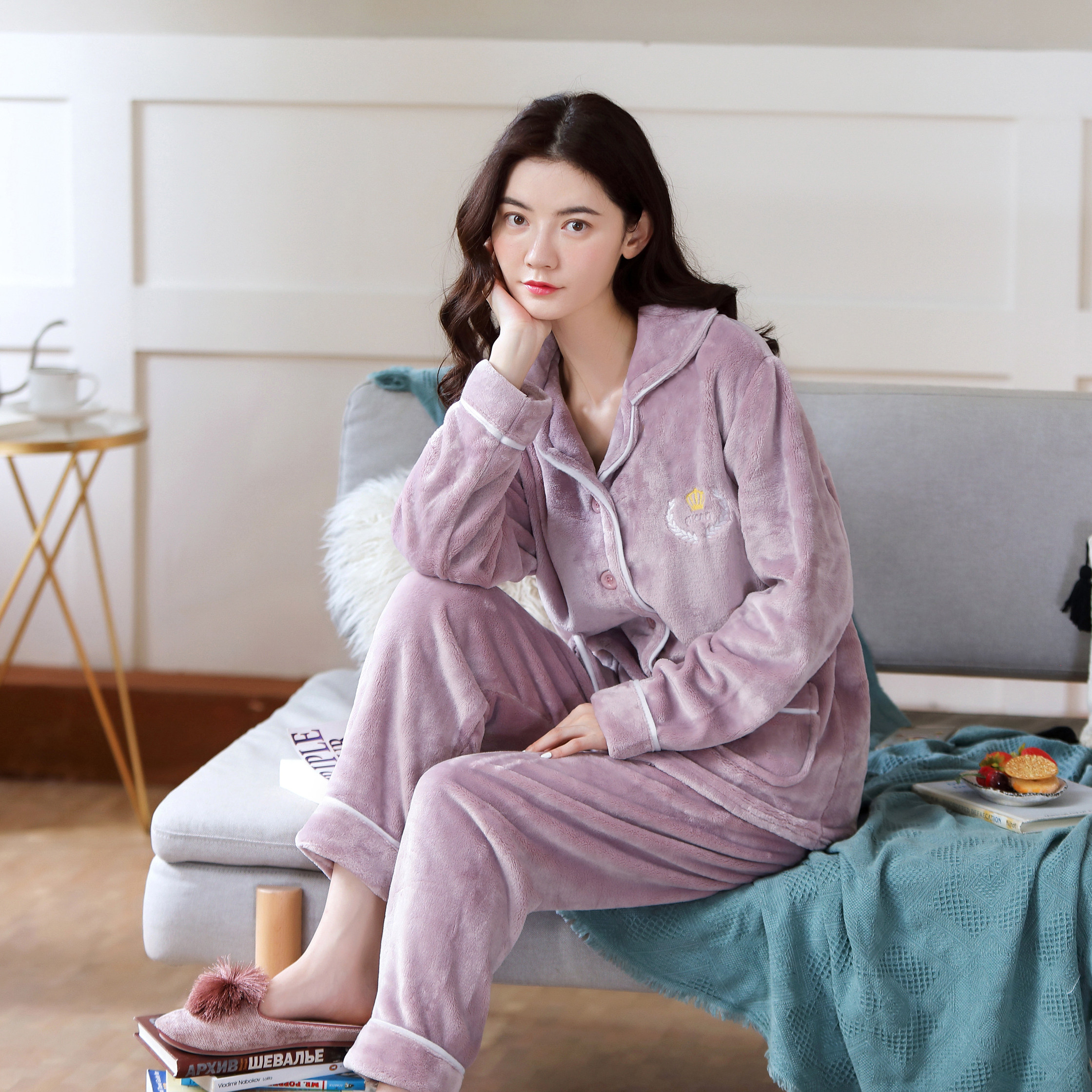 珊瑚绒睡衣女秋冬季加绒加厚保暖2025新款女士法兰绒家居服套装