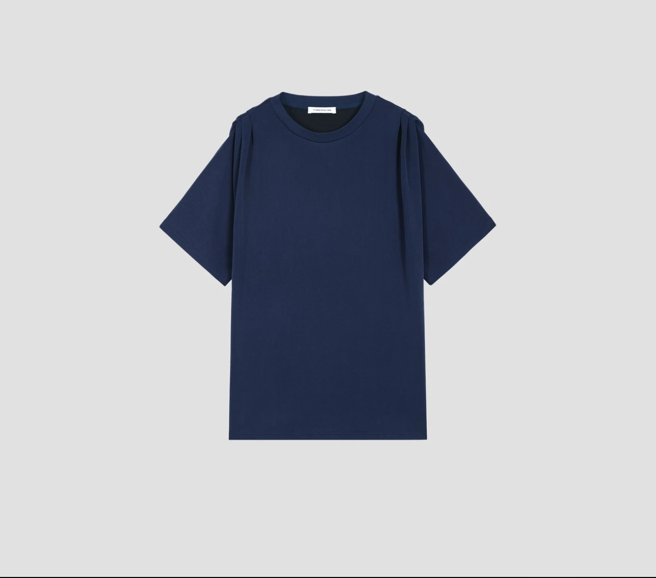 FOREVERCAN“沦陷前奏”极简设计感肩胛压褶廓形纯色短袖T恤ST230