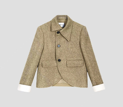 FOREVERCAN“圣克鲁斯”澳洲绵羊毛复古英伦风弧形下摆外套