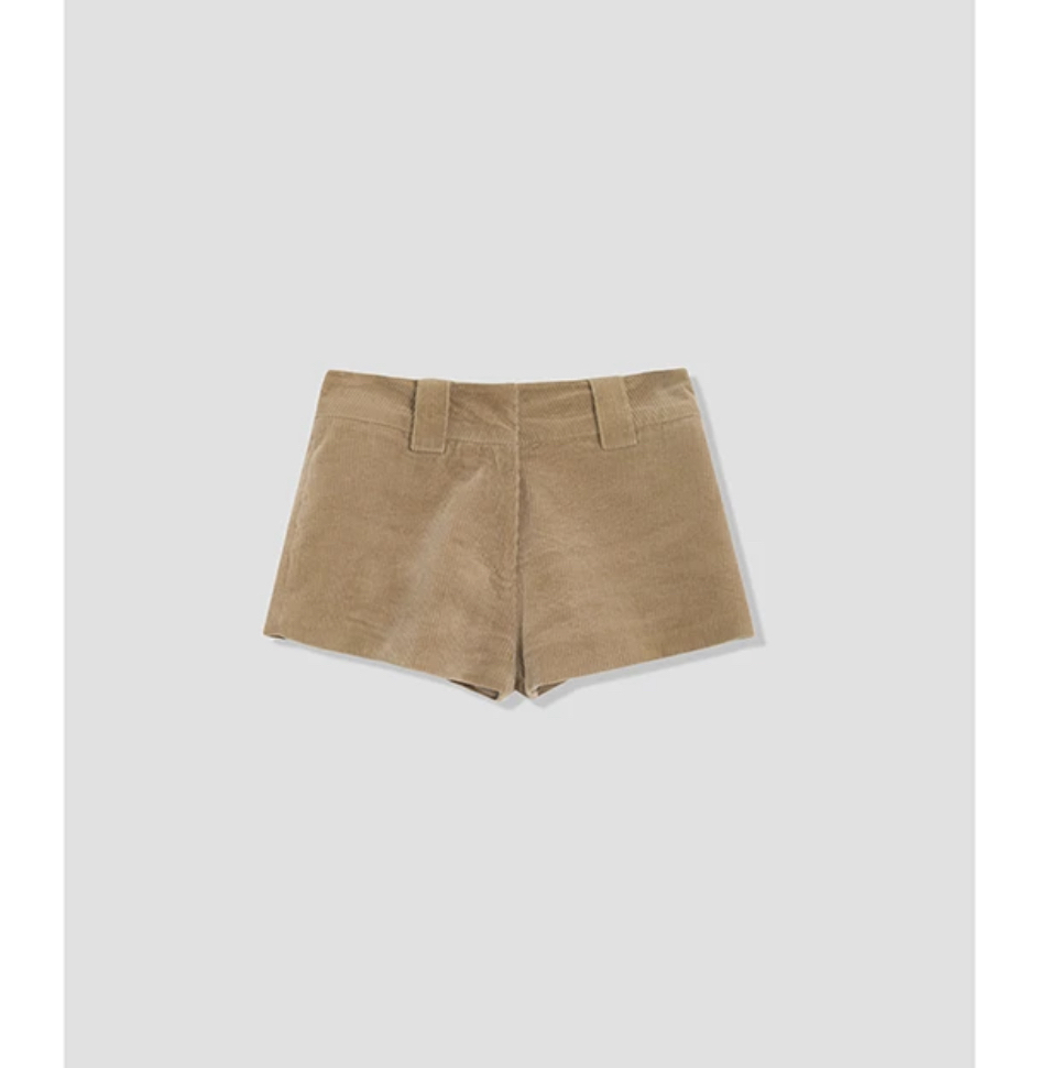 FOREVERCAN“黄油可颂” 杨树林自带复古感灯芯绒短裤 SP20369