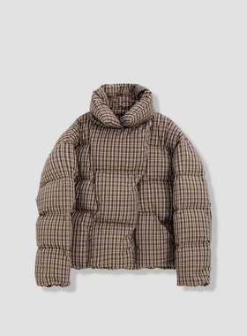 FOREVERCAN“云朵零压”客定大绒朵鹅绒格纹羽绒服外套CANWC12727