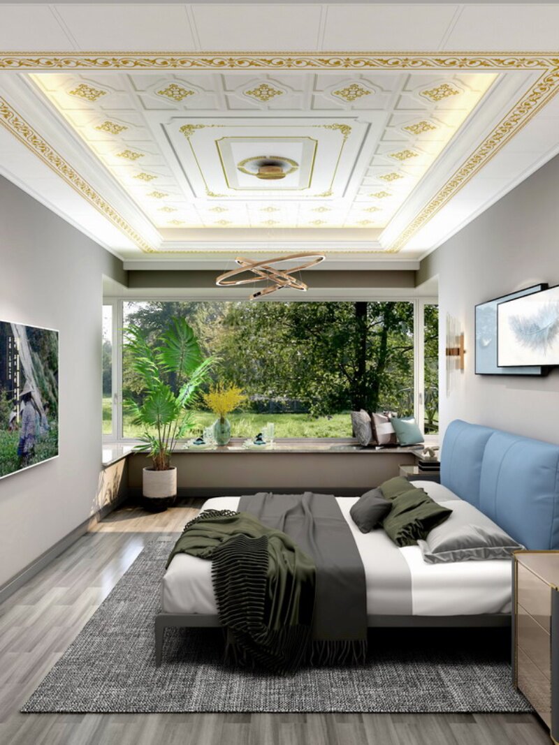 科创450客厅集成吊顶铝扣板房间新型铝天花二级错层环保材料自装