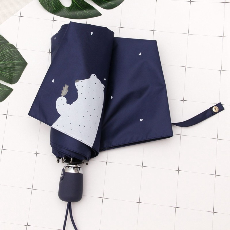 韩国女神小清新太阳伞卡通小熊晴雨伞伞防紫外线遮阳伞黑胶UPF50+